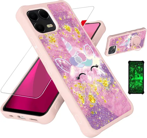 Miniatura 110 de jioeuinly JSF-DJS - Funda compatible con Nothing Phone 2a con protector de pantalla de vidrio templado, policarbonato duro + silicona suave, soporte