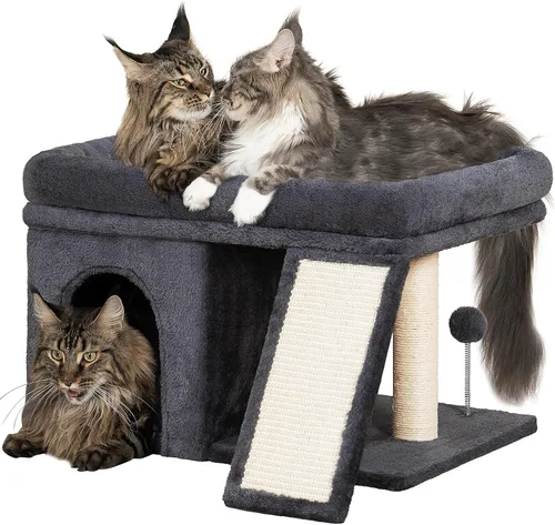 Miniatura 10 de Aechonow Árbol para gatos grandes, perca grande de 19 x 16.5 pulgadas, torre para gatos adultos para gatos de interior con poste rascador de 24