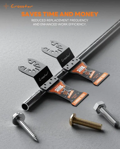 Miniatura 3 de Crosstar Cuchillas oscilantes de carburo de hielo negro, 2 unidades, cuchillas multiherramienta para metal duro, clavos, pernos, tornillos, ajuste