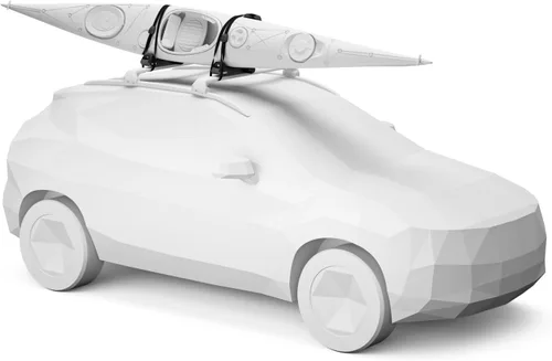 Miniatura 3 de Thule Hull-a-Port Aero - Estante para kayak en la azotea, lleva 1 kayak, diseño antirrobo, diseño plegable, superficie de montaje acolchada de goma