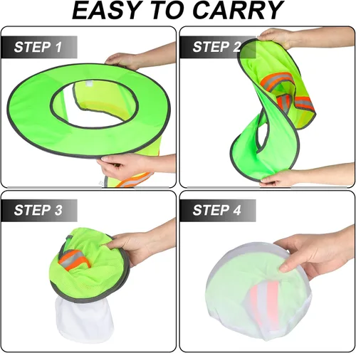 Miniatura 4 de Parasol de sombrero duro con visera de ala completa, protege tu cuello del sol, accesorios de construcción para hombres para sombreros duros