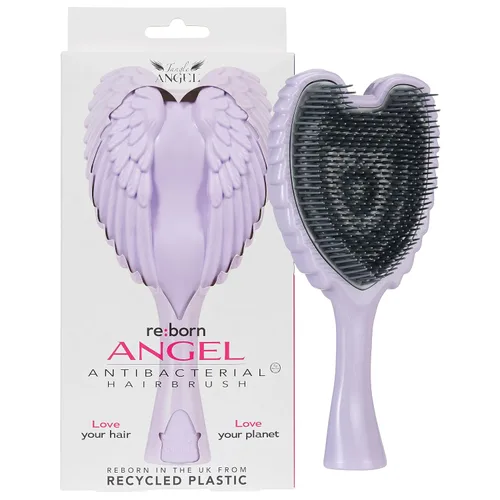 Cepillo desenredante para cabello – Cepillo desenredante para cabello grueso con cerdas suaves, diseño de ala de ángel y mango largo – Cepillo de