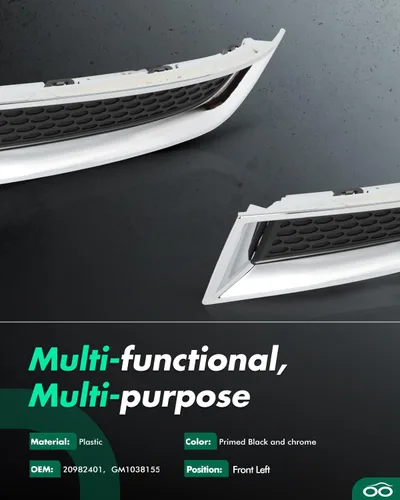 Miniatura 7 de SCITOO Rejilla del parachoques delantero izquierdo Compatible con 2017 para GMC Acadia Limited, 2013-2016 para GMC Acadia Rejilla exterior