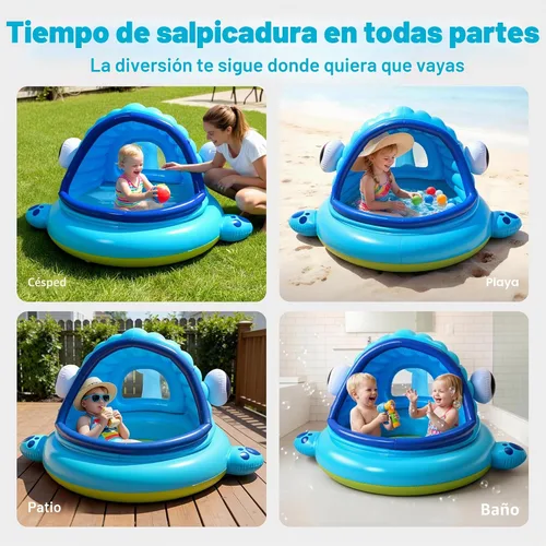 Miniatura 6 de JOYIN Piscina inflable para niños, tienda de campaña de piscina para bebés de ballena, piscina infantil para niños (54 x 56 x 28 pulgadas), piscina