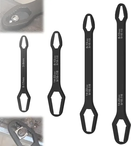 Miniatura 7 de Juego de llaves Torx universales de 4 piezas, kit de llaves ajustables de doble cabezal, herramienta manual profesional multifunción, llave pequeña