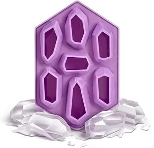 Genuine Fred Bandeja de hielo de cristal, bandeja de hielo de silicona, morado, 7.6 x 5 x 1.4 pulgadas Púrpura