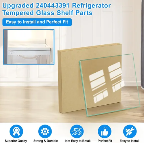 Miniatura 7 de Actualizado 240443391 Reemplazo de estante de vidrio para refrigerador Frigidaire Electrolux Kenmore Cubierta de cajón de delicatessen Inserto