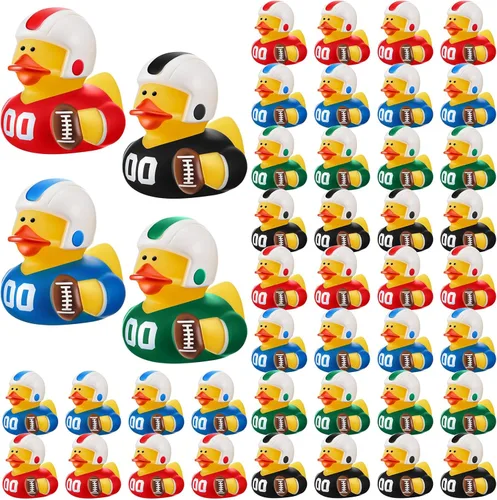 Miniatura 9 de Deekin 24 patos de goma de 2 pulgadas, recuerdos de fiesta deportiva a granel para eventos de equipo, suministros de fiesta de cumpleaños, regalo