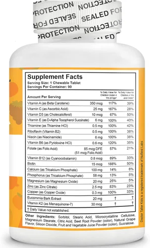 Miniatura 8 de Doctor Taller Kids - Multivitaminas para niños, vitaminas para niños pequeños, apoyan la fuerza ósea, inmunidad mejorada con calcio, multivitaminas