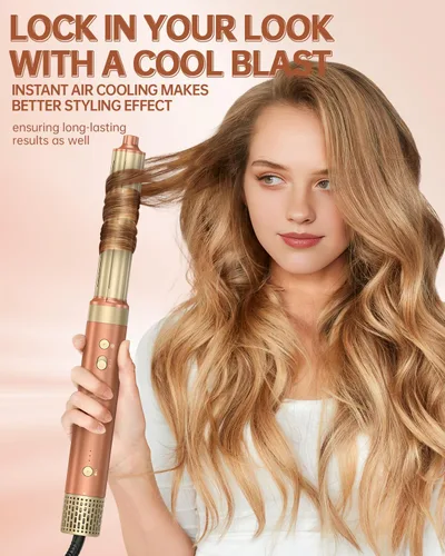 Miniatura 6 de Estilizador de aire caliente de 6 en 1 de webeauty [Doble voltaje], secador de pelo iónico negativo de alta velocidad con rizadores automáticos