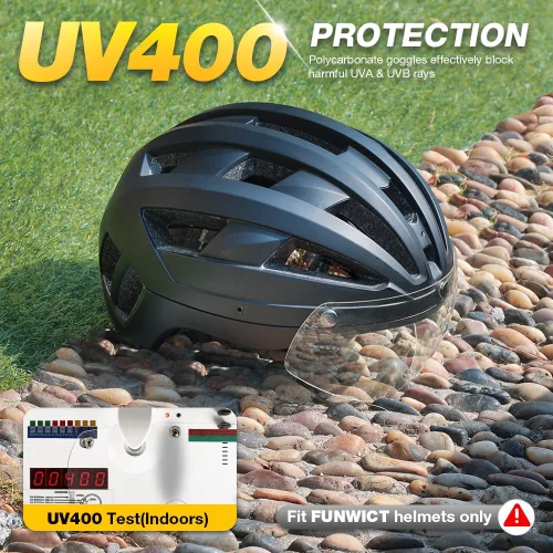Miniatura 6 de Gafas de bicicleta magnéticas con casco, viseras solares extraíbles/desmontables para casco de bicicleta para ciclismo (Cristal)
