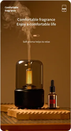 Difusor de aire de llama a la luz de las velas, difusor de aceite esencial portátil, sin ruido, 4.1 fl oz, difusor de aroma sin agua, protección de