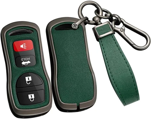Miniatura 11 de ontto Funda de cuero para llavero Infiniti FX35 FX45 QX4 Smart Remote Metal para Nissan Armada Frontier Murano NV1500 Pathfinder Titan 2002