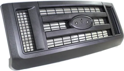 Miniatura 2 de Evan Fischer Conjunto de rejilla compatible con Ford E-150 2008-2014, se adapta a Ford E-250 2008-2014 pintado negro y rejilla de plástico insertado