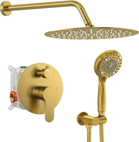 Miniatura 22 de SR SUN RISE Grifo de ducha – Sistema de cabezal de ducha multifuncional de alta presión de 8 pulgadas con accesorios de cabezal de ducha de mano