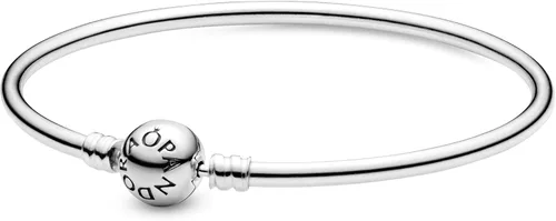 PANDORA Pulsera de plata esterlina con dije de joyería, 6.7 pulgadas, con caja de regalo, Metal, Circonita cúbica