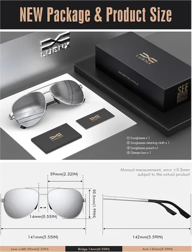 Miniatura 6 de LUENX - Lentes de sol polarizadas con protección UV 400 para hombre y mujer, incluye funda