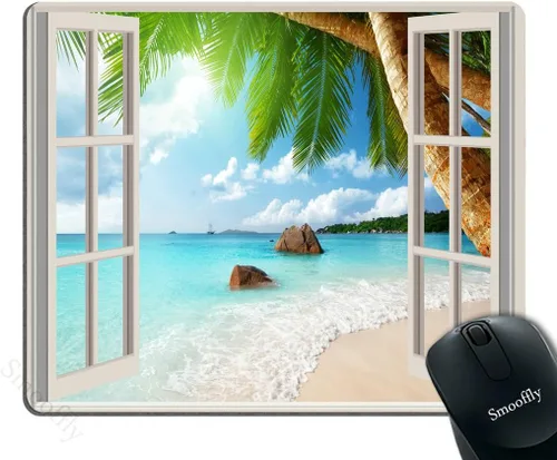 Miniatura 15 de Smooffly - Tapete de mouse para juegos personalizada con diseño de sublime paisaje de cielo nocturno con la Vía Láctea y los árboles, rectangular