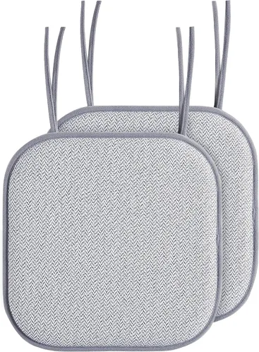 Miniatura 77 de Elegant Comfort Fundas de cojín para silla con lazos y parte trasera de goma antideslizante, espuma viscoelástica gruesa, almohadilla de cojín