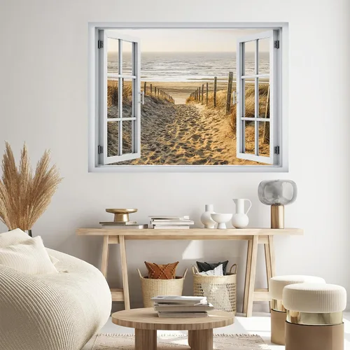 Miniatura 18 de SIGNWIN Adhesivo de pared removible/mural de pared para ventana, vegetación exuberante y árboles iluminados por el sol, fotografía, realismo