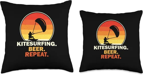 Miniatura 3 de Kitesurf motif equipment Beer Repaet-Kitesurf - Almohada (16 x 16 pulgadas), multicolor