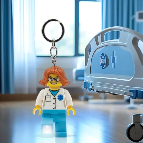 Miniatura 4 de LEGO City - Llavero de luz grande de 3 pulgadas de alto - Doctor (KE185H), luz para cordón, dije de bolsa