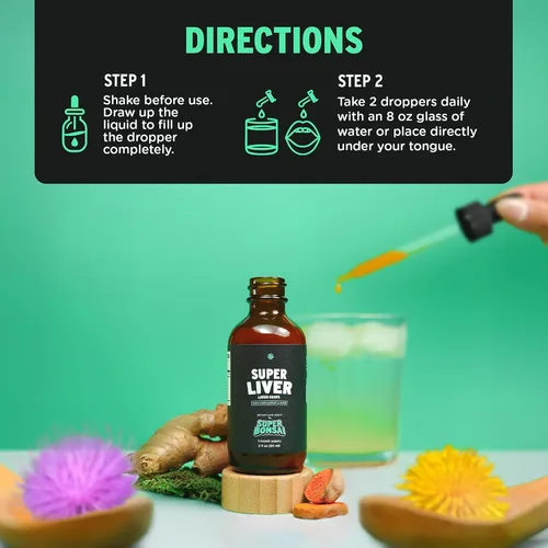 Miniatura 3 de SuperBonsai Super Apoyo al Hígado con Cardo Mariano - Limpieza Hepática Completamente Natural, Desintoxicación y Ayuda para la Reparación