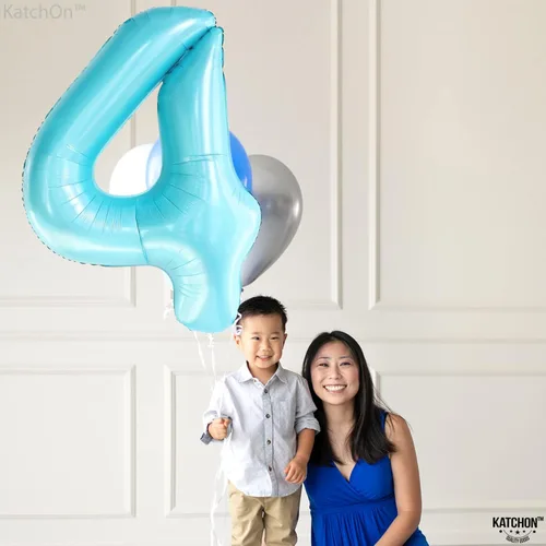 Miniatura 182 de KatchOn, Globo grande azul número 2 de 40 pulgadas Decoraciones de cumpleaños de Baby Shark para niño de 2 años Globo azul número 2 Globo