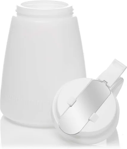 Miniatura 2 de EcoQuality - Dispensador de jarabe de plástico de 32 onzas con tapa de plástico y cubierta deslizante de acero inoxidable, dispensador de jarabe