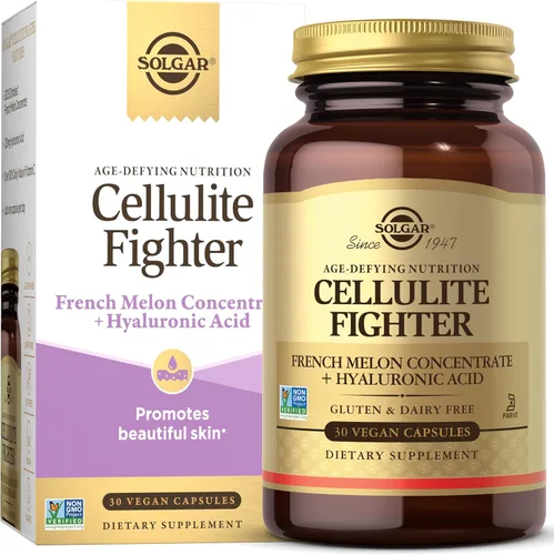 Solgar Cellulite Fighter - Suplemento vitamínico y mineral para la piel, apoya la piel suave con concentrado de melón francés, ácido hialurónico y