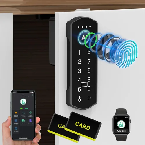 Eseesmart Cerradura inteligente para gabinete, cerradura magnética electrónica digital RFID sin llave Bluetooth seguridad para niños, cerraduras de