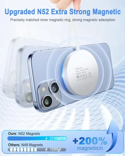 Miniatura 2 de Cargador Inalámbrico Magnético Mag Safe Almohadilla de Carga Compatible con iPhone 17/17 Pro Max/iPhone Air/16/15/15 Plus/14/13/12 Series, Cargador