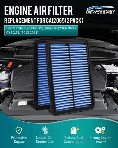 Miniatura 2 de Cartist 2 filtros de aire de motor CA11259, ajuste personalizado para Mazda 3, 6, CX5 (2012-2022), repuesto de filtros de aire automotrices