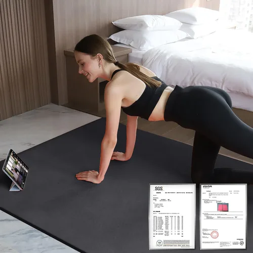 Miniatura 3 de Hatha Yoga Alfombrilla de Yoga Grande de TPE 6'x4'x1/2" Extra Gruesa Antideslizante - para Yoga, Pilates y Entrenamientos de Gimnasio en Casa Negro