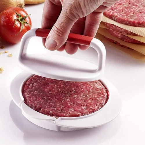 Miniatura 2 de QELEG - Prensa antiadherente para hamburguesas, molde para hacer hamburguesas, parrilla para hamburguesas jugosas de ternera regulares redondas