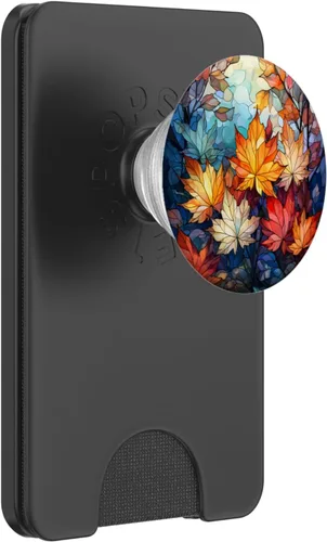 Miniatura 7 de Hojas de arce otoñales de estilo abstracto PopSockets PopGrip estándar