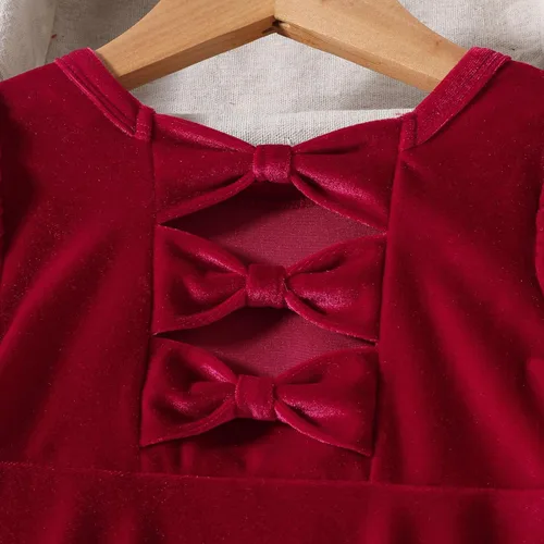 Miniatura 16 de IDOPIP Vestido tutú de terciopelo para niñas pequeñas, vestido de manga larga para princesa, Navidad, cumpleaños, fiesta, boda, vestidos de otoño e