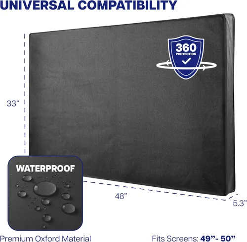 Miniatura 2 de VIVO Protector de pantalla plana para pantallas de 49 a 50 pulgadas, universal, para exteriores, resistente a la intemperie, resistente al agua