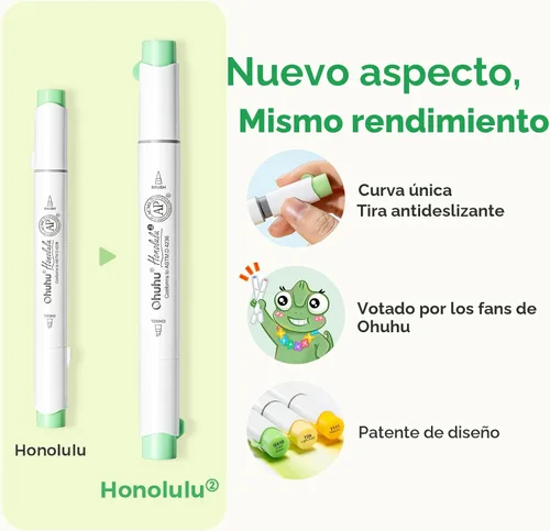 Miniatura 5 de Ohuhu Marcadores de alcohol con punta de pincel – Juego de marcadores artísticos de doble punta con certificación AP para artistas adultos
