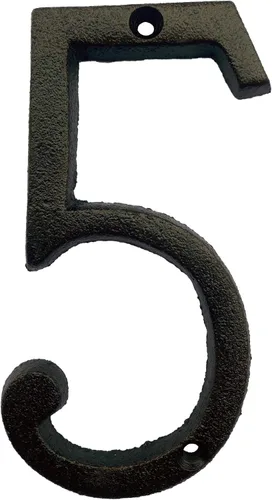 Miniatura 32 de BetLight Número de casa de hierro fundido de 5.5 pulgadas de alto, números de dirección de casa sólidos, elegante acabado marrón negro, fácil