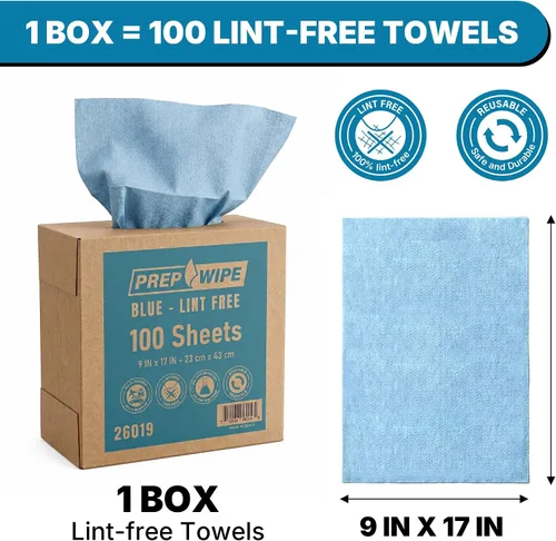 Miniatura 2 de Toallas de limpieza sin pelusa Toallitas resistentes a disolventes para carrocería de automóviles y preparación industrial Paquete de 100, 9 x