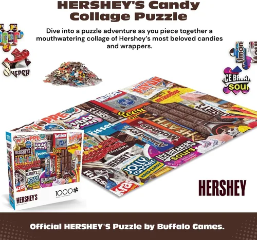 Miniatura 3 de Buffalo Games - Rompecabezas de 1000 piezas de Hershey's Sweet Collage para adultos, imagen de caramelo colorido hecho en Estados Unidos