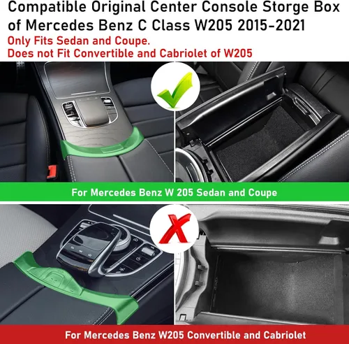 Miniatura 3 de TTCR-II Compatible con el organizador de consola central Mercedes Benz Clase C W205 2015-2021 (solo Sedan y Coupe), para bandeja organizadora
