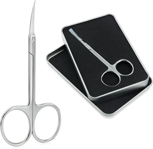 Miniatura 11 de Qunzhao Tijeras de cutícula para mujeres y hombres, curvadas de acero inoxidable con punta de aseo, cuchillas de manicura, uñas para piel seca (1)
