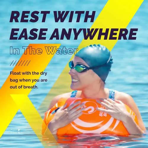 Miniatura 2 de Sunlite Sports Boya de natación de alta calidad, altamente visible, impermeable, de seguridad, flotador, entrenamiento para natación en aguas Boya