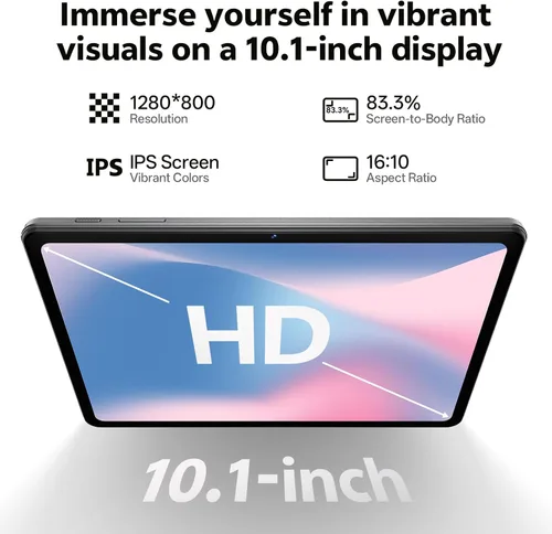 Miniatura 5 de Tablet de 10.1 pulgadas, tableta Android 16 con procesador Octa-Core, 20GB RAM 128GB ROM 1 TB expandible, pantalla táctil HD IPS de 1280x800