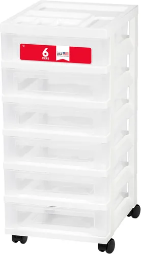 Miniatura 13 de IRIS USA Organizador de almacenamiento con cajones de plástico, carrito rodante, con ruedas giratorias, 3 cajones, para aula, suministros de arte