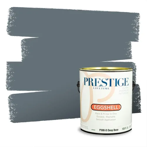 Miniatura 424 de Pintura Exterior + imprimación PRESTIGE, todo-en-uno, 1 galón, acabado mate, color comparable al Valspar* Royal Gray* VS151-Gris real