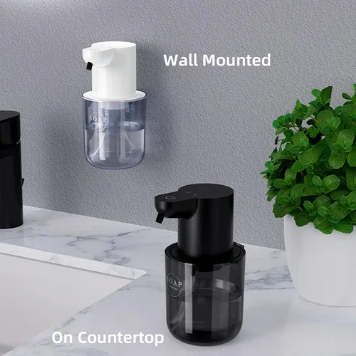 Miniatura 5 de Dispensador automático de jabón espumoso recargable sin contacto de 13.53 onzas / 13.5 fl oz con montaje en pared y dispensador de jabón eléctrico