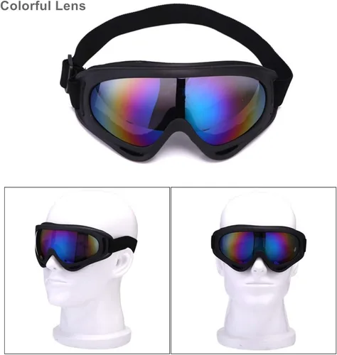 Miniatura 5 de LJDJ Gafas de esquí para motocicleta, gafas de snowboard, juego de 2 – Dirt Bike ATV Motocross anti-UV ajustables para montar fuera de carretera
